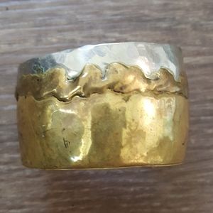 Vintage Artsy Silver and Gold Tone Bracelet